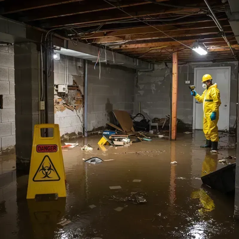 Flooded Basement Electrical Hazard in Skokie, IL Property